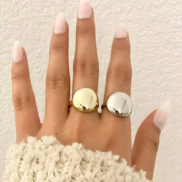 925 Sterling Silver Round Circle Ring Minimalist Ring Stacking Geometric Ring - Picture 2 of 9